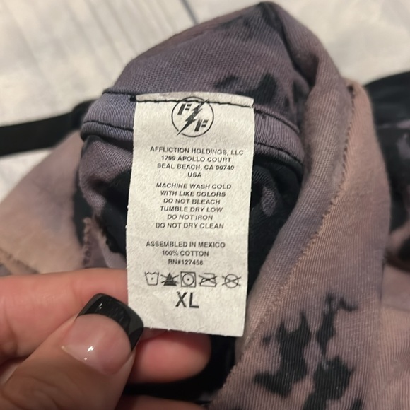 Affliction Women's T-Shirt WILD MOTORS Tee Biker size XL - Picture 9 of 9